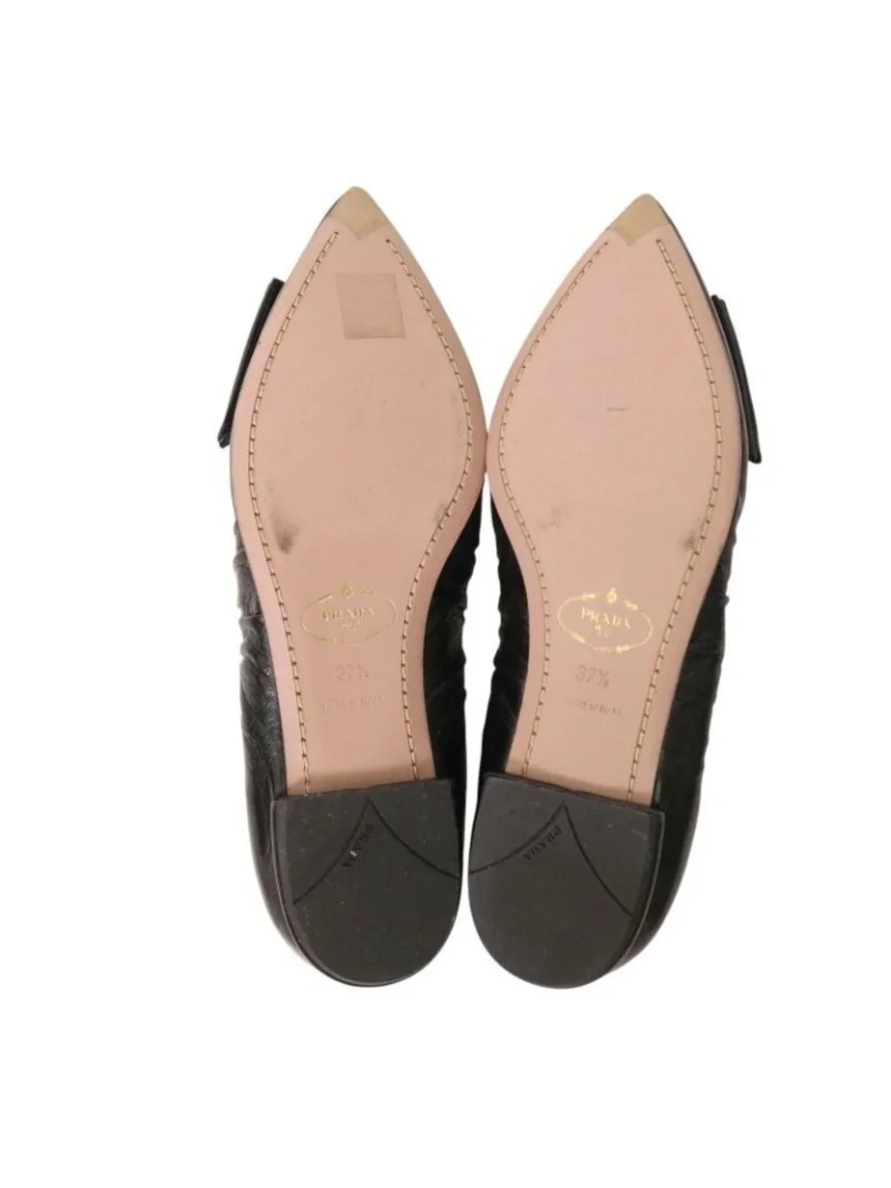 Prada Pointed Toe Ribbon Ballet Shoes - Picture 8 of 11